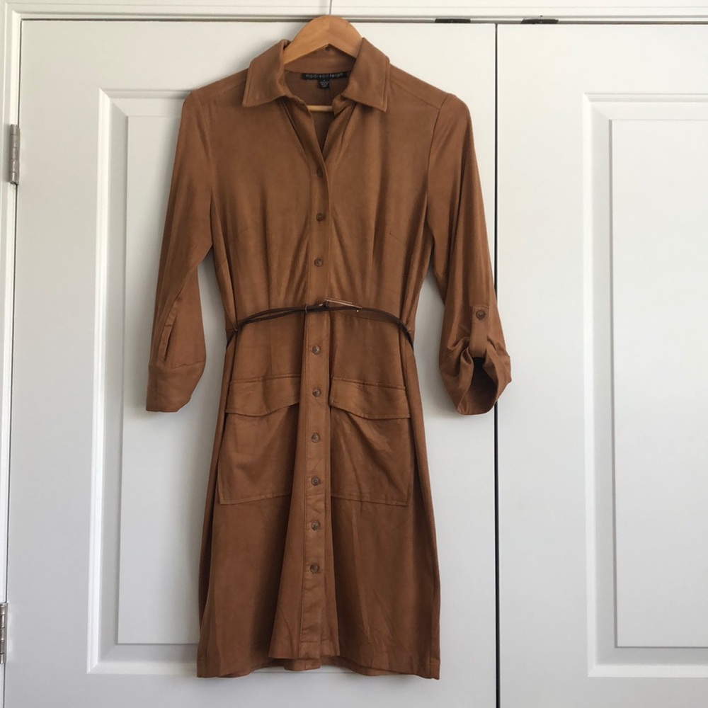 Size 6 Suede like belted dress